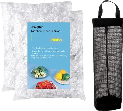 200 piezas de fundas elásticas reutilizables para cuencos, cubiertas de plástico para alimentos con bordes elásticos, tapas de cuenco estirables