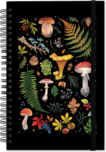 Miniatura 12 de Cuaderno de espiral de tapa dura, cuaderno de espiral con rayas anchas, tamaño A5, 5.5 x 8.3 pulgadas, papel grueso de 80 GSM, 60 hojas y 120
