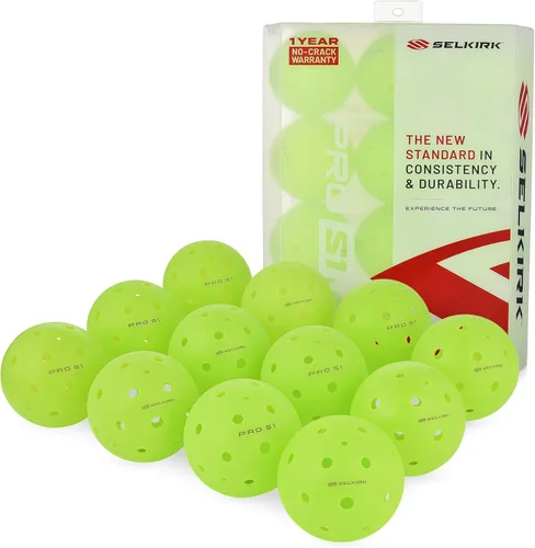Selkirk Sport Pro S1 Ball | Resistente a las grietas | Bolas de pickleball para exteriores de 38 hoyos | Bola de pickleball aprobada por USAPA para