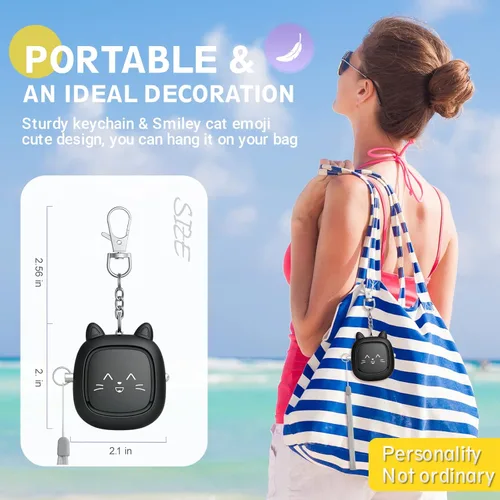 Miniatura 6 de Alarma personal de sonido seguro, alarma de llavero con sirena de 130 dB, alarma de seguridad de emergencia con luz LED, sirena de seguridad