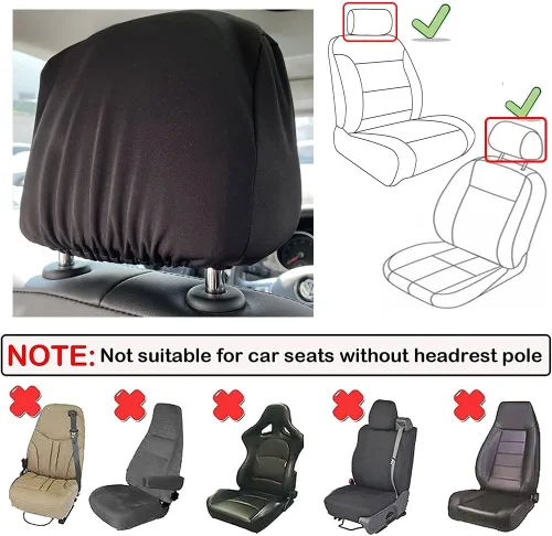 Miniatura 5 de 8 piezas Fundas para reposacabezas de coche, suaves, lavables, a prueba de suciedad, protectores de reposacabezas para coches, universales, aptas