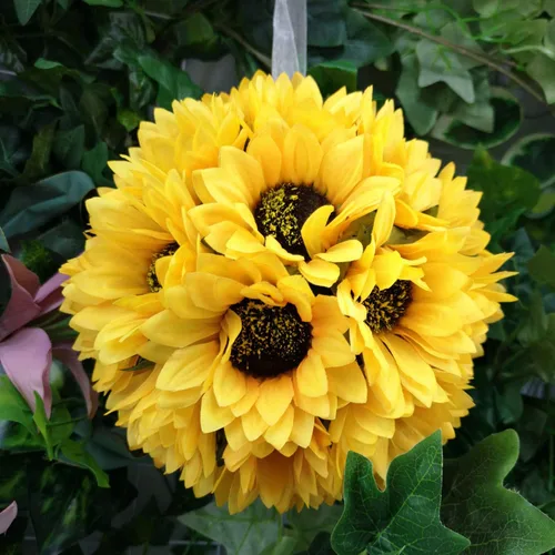 Miniatura 5 de Ramos de boda artificiales de flores de peonía y girasoles de calas (pomandro de 6 pulgadas)