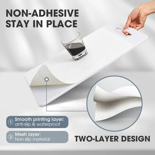 Miniatura 2 de Forro antideslizante para cajones y estantes, no adhesivos, grueso, agarre fuerte, impermeable, lavable, protege los estantes del aparador, armarios