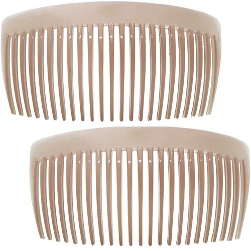 Miniatura 14 de Camila Paris CP3022 - Peines laterales franceses grandes, curvados, beige con torsión francesa para el cabello, decorativas, pinzas de sujeción