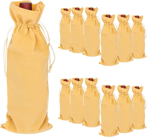Miniatura 7 de TopTie 12 bolsas de terciopelo para botella de vino de 25.4 fl oz, bolsas de cordón de 6.3 x 15 pulgadas, accesorios de fiesta de boda