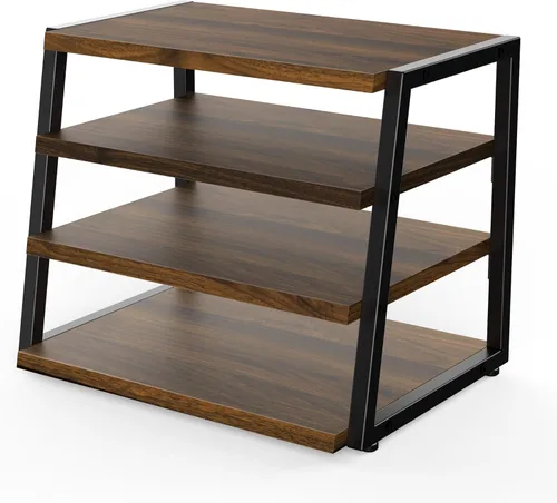 Miniatura 9 de Fenge Organizador de Estante de Escritorio, Estante de Escritorio de 4 Niveles, Estantes de Oficina de Madera y Metal, Organizador de Archivos