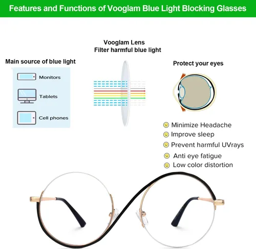 Miniatura 5 de VOOGLAM Gafas para mujer con montura redonda transparente Manley