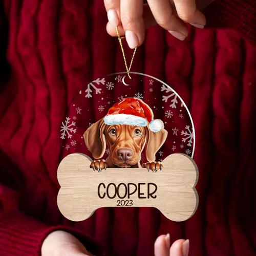 Miniatura 8 de Nazenti American Pit Bull Terrier Adorno de Navidad, adorno de perro fotográfico, adorno de perro personalizado, adornos de fotos de madera
