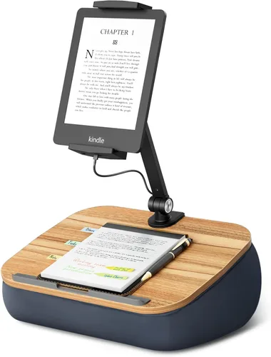 Miniatura 12 de ERGONOV Almohada de frijoles para regazo acogedora Kindle con soporte ajustable para brazo, soporte de tableta de 360°, se adapta a Kindle