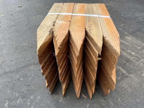 Miniatura 9 de Sandbaggy Estacas de nivelación de madera de 12 pulgadas, estacas resistentes para construcción, jardinería, topografía, formas de hormigón, punta