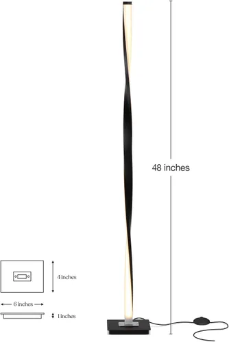 Miniatura 5 de Helix LED Lámpara de Suelo - Regulable estilo Urbano Contemporáneo Lámpara de Luz Moderna - Lámpara de pie alto con diseño decorativo - para Salón