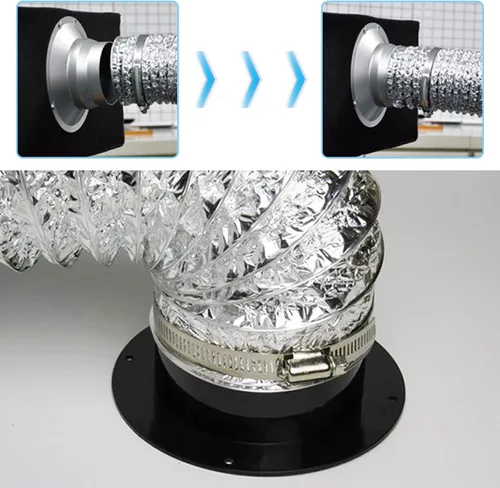 Miniatura 4 de Brida de conexión de conducto, conector de conducto de ventilación de aire de 4 pulgadas, placa de conector de conducto de brida de tubo recto