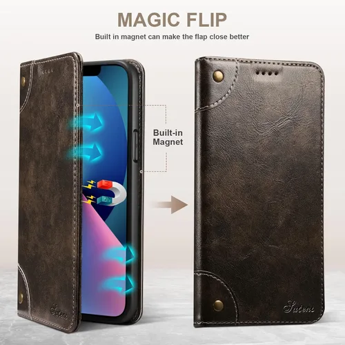 Miniatura 3 de SINIANL Funda tipo cartera compatible con iPhone 14 Plus, con función atril magnético, tarjetero de crédito para iPhone 14 Plus de 6.7 pulgadas