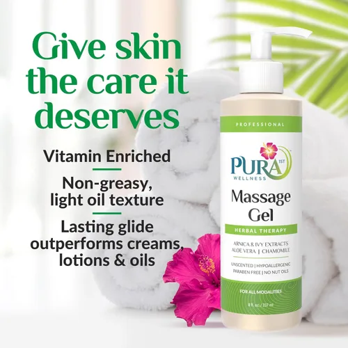Miniatura 2 de Herbal Therapy - Gel de masaje de 8 onzas líquidas, aloe vera, profesional, terapia de masaje, tejido profundo, sin perfume, hipoalergénico