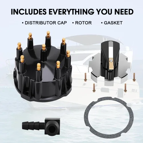 Miniatura 2 de 805759Q3 Kit de tapa de distribuidor y rotor de encendido para motores marinizados 5.0L, 5.7L, 7.4L, 8.2L, 350 V8 con sistemas de encendido