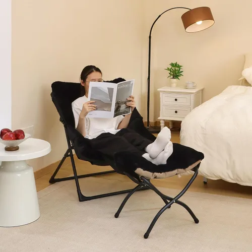 Miniatura 4 de Otomana Plegable de 15"(A), Taburete Reposapiés Plegable, Taburete Pequeño Portátil para el Pie para Sofá, Otomana Reposapiés Plegable Colapsible