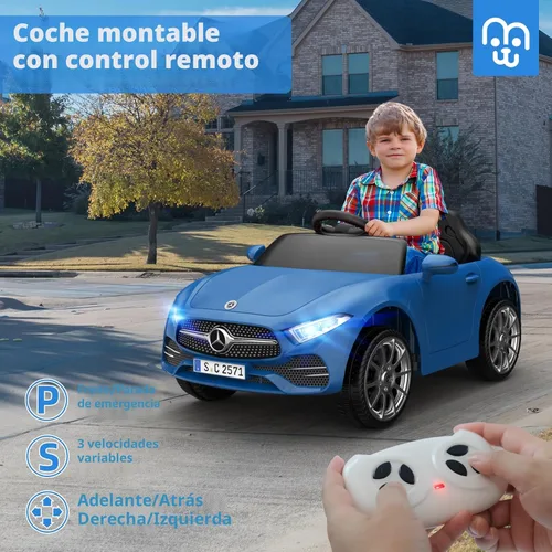 Miniatura 3 de MINIATURE MOTORS - Auto eléctrico con licencia de 12 V con control remoto, automóvil para niños con Bluetooth, reproductor de música USB, velocidad