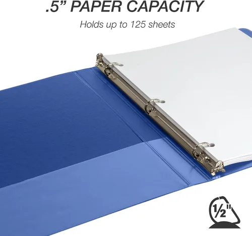 Miniatura 436 de Samsill - Carpeta duradera de 5 pulgadas, fabricada en los Estados Unidos, con anillos en D, transparente y personalizable, color blanco