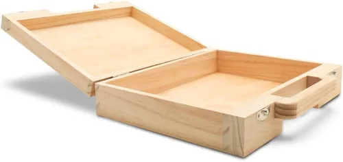 Miniatura 3 de Woodpeckers Maleta de madera de 8-1/8 x 10 pulgadas, paquete de 1 caja de madera sin terminar para manualidades, cajas de memoria aptas para viajes