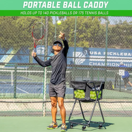 Miniatura 2 de GoSports Carrito de pelotas con ruedas: carrito portátil con capacidad para 140 pelotas de pickleball o 175 pelotas de tenis