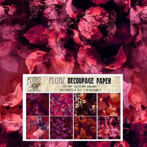 Miniatura 11 de Paquete de papel Decoupage (24 hojas de 6 x 6 pulgadas), papel tapiz de uvas Art Deco, papel de patrón de estilo vintage para decoupage, 32 ES