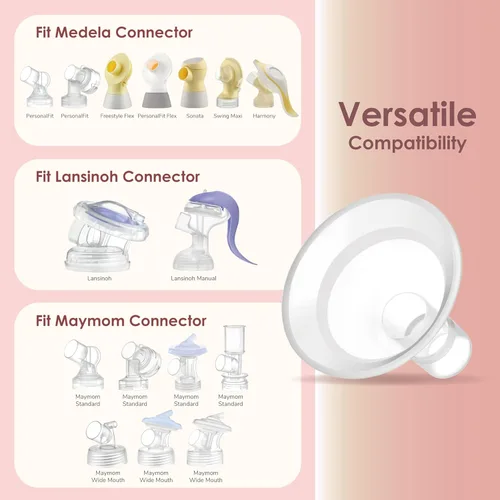 Miniatura 4 de Maymom MyFit Serie Cómoda de 24 mm Diseño de Dos Piezas Protector de Pecho Compatible con Piezas de Sacaleches Medela; Reemplaza a los Protectores