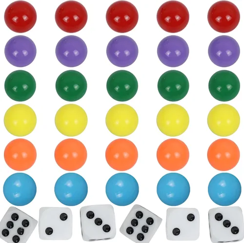 Miniatura 7 de Wahoo - Canicas de 0.551 in, 30 canicas de 0.55 pulgadas para juego de mesa Wahoo, incluye bolsa de almacenamiento y dados (0.55 pulgadas/0.551 in)