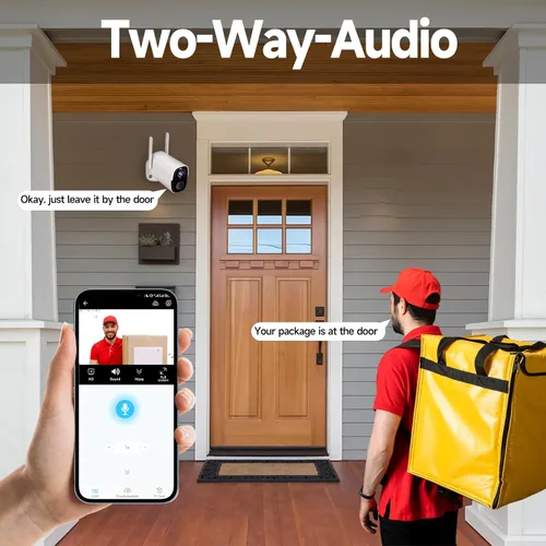 Miniatura 7 de ELECCTV Cámaras de seguridad solar QHD 2K WiFi inalámbrica para exteriores, batería de 12000 mAh, IP66 impermeable, audio bidireccional, visión