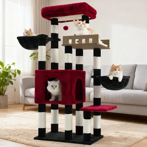 Gitelsnour Árbol para gatos para gatos de interior grandes y adultos, torre para gatos resistente para gatos grandes de 20 libras o más, refugio