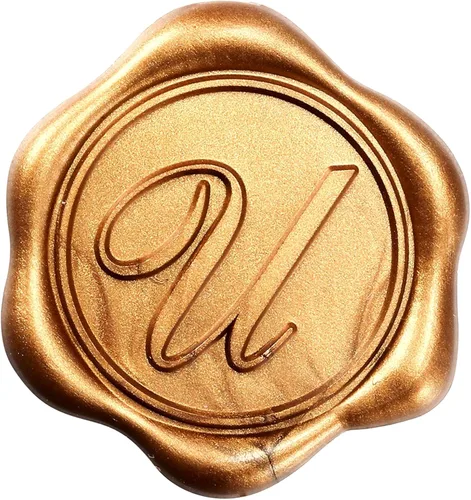 Miniatura 10 de Yoption - Pegatinas de sello de cera con letra inicial del alfabeto L, paquete de 100 unidades, autoadhesivas, estilo antiguo dorado, para sobres