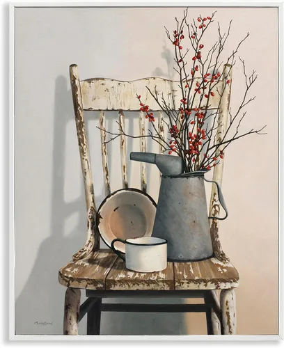 Stupell Industries 'Vintage Rustic Still Life', arte giclée enmarcado, blanco, 11 x 14 pulgadas, fácil de colgar y resistente, fabricado en Estados