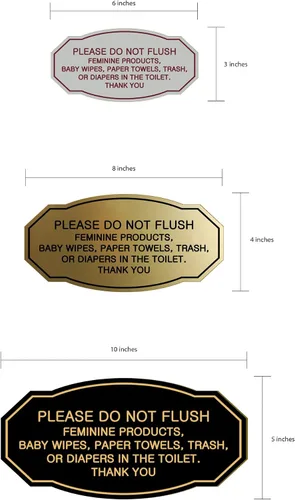 Miniatura 5 de Signs ByLITA Letrero de etiqueta victoriana Please Do Not Flush (Lt Gray), pequeño, 1 paquete Gris claro