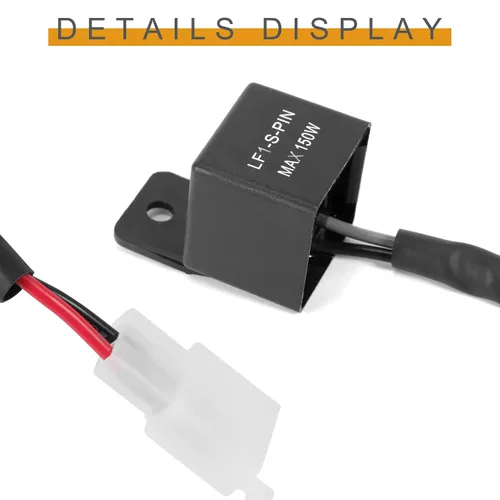 Miniatura 3 de ASOOLL Relé de intermitente LED electrónico de 2 pines Relé intermitente de señal de giro Fit motocicleta bombillas intermitentes flash rápido