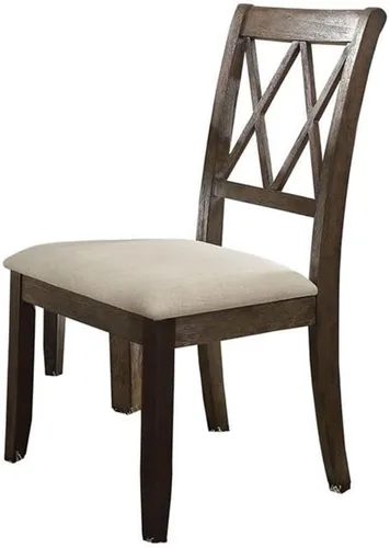 Miniatura 3 de Acme Silla auxiliar Claudia en lino beige y marrón salvage