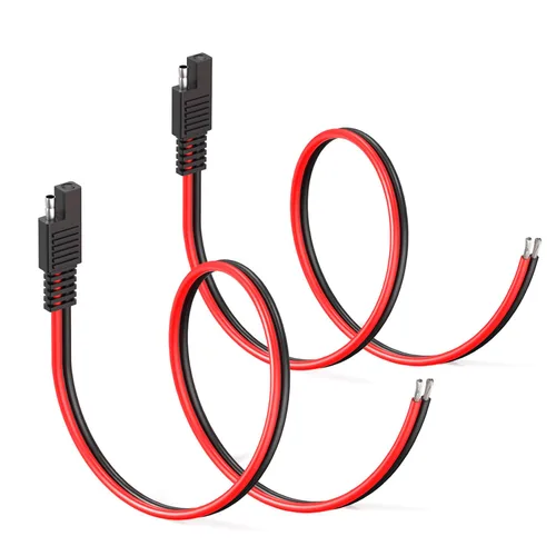 Miniatura 9 de ELFCULB Cable Conector SAE, 10AWG 1FT 2 Pines Conector Rápido SAE Enchufe de Desconexión para Panel Solar Carro Motocicleta (Paquete de 2)
