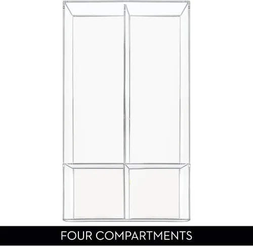 Miniatura 4 de Organizador Clarity de InterDesign para tocador, adecuado para cosméticos y productos de belleza, 8 x 12 x 2 pulgadas, transparente