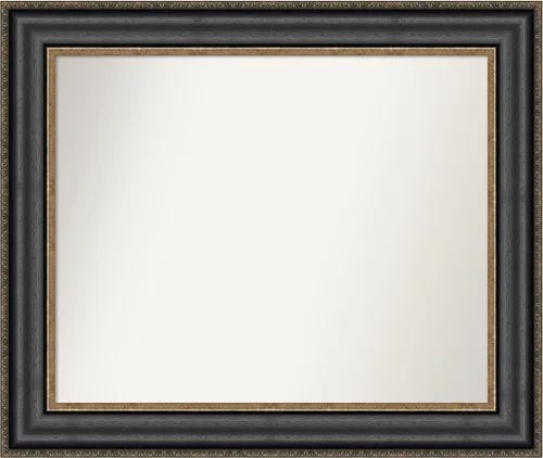Miniatura 597 de Amanti Art Espejo personalizado, espejo de baño negro puente, espejo de pared o espejo de tocador de baño sobre el fregadero (26 x 26 pulgadas)