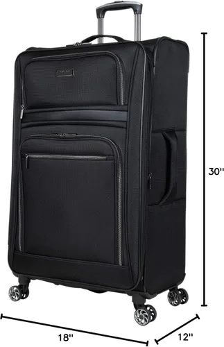 Miniatura 2 de Kenneth Cole Reaction Rugged Roamer Luggage Collection - Maleta de viaje ligera y suave expandible de 8 ruedas, Negro -, Rugged Roamer Luggage