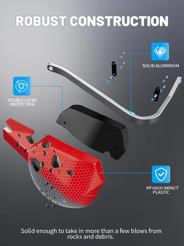 Miniatura 6 de JFG RACING Paramanos Universales para Motocicleta y Bicicleta de Tierra, Paramanos de Manillar de 7/8 Pulgadas 22mm y 1 1/8 Pulgadas 28mm para Rojo