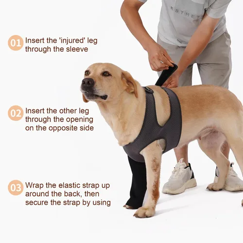 Miniatura 5 de Manga de recuperación para perro, traje de recuperación para perro, manga resistente a la abrasión, pierna delantera, lavable de 0.18 pulgadas
