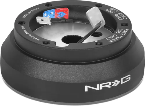 Miniatura 2 de NRG Innovations NRG-SRK-140H Adaptador de buje corto de liberación rápida para volante estilo carrera, patrón de pernos 6 X 70mm, cuerpo negro
