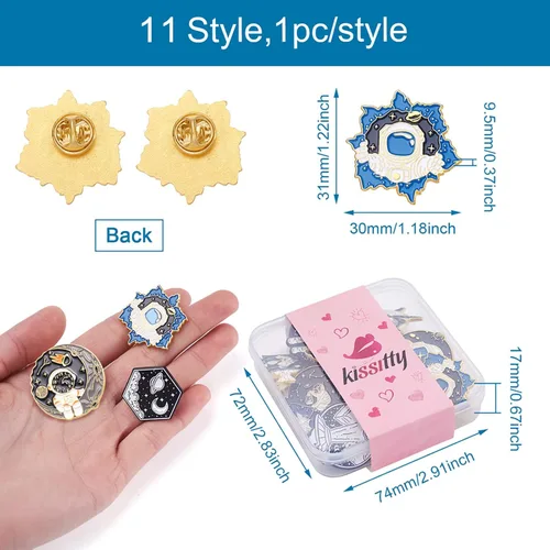 Miniatura 131 de Pandahall - Broches esmaltados de aleación con varios temas, broche de solapa, juego de pines esmaltados