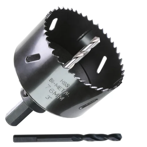 Miniatura 8 de Sierra de agujero de 4-1/2" de HSS bimetálica para madera, paneles de yeso, plástico, aluminio, acero suave, hierro, metal, acero inoxidable. Broca