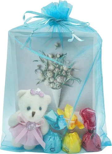 Miniatura 15 de Jexila 50 bolsas de regalo de organza negra transparente de 8 x 12 pulgadas, bolsas de malla grandes con cordón para joyería para bodas, fiestas