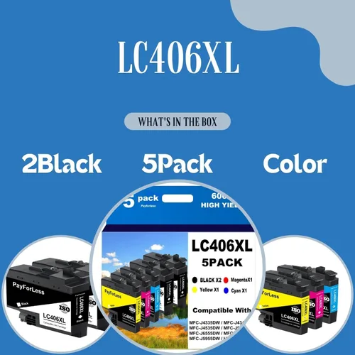 Miniatura 4 de LC406XL - Cartuchos de tinta compatibles con Brother LC406XL LC406 para impresora Brother MFC-J4335DW MFC-J4535DW MFC-J5855DW MFC-J6555DW