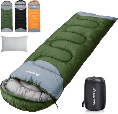 Miniatura 7 de BISINNA Saco de dormir de invierno de 0 grados (480GSM) para adultos, saco de dormir para acampar en clima frío, cómodo, cálido, portátil