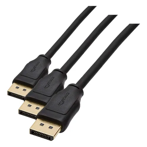 Miniatura 8 de Amazon Basics Cable DisplayPort 1.2, 21.6Gbps de alta velocidad, 4K @60Hz, 2K @165Hz, chapado en oro, 6 pies, negro
