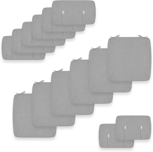 Miniatura 8 de NICESOUL® 14 fundas de cojín de repuesto para patio al aire libre, de 28 x 28 x 4 pulgadas, resistente al agua, con cremallera, fundas de cojín