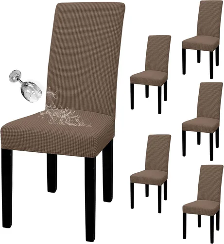 Miniatura 56 de Easy-Going - Juego de 2 fundas para sillas de comedor 100% impermeables, de tela Jacquard elástica, fundas protectoras removibles y lavables