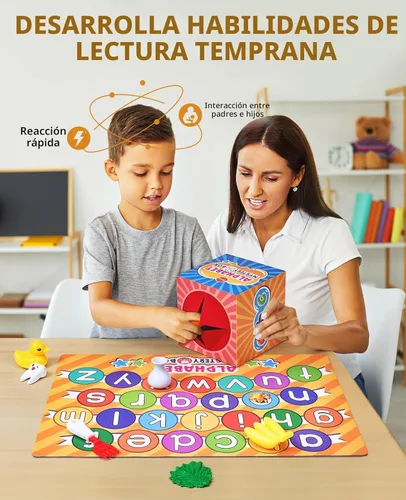 Miniatura 5 de JoyCat Caja misteriosa del alfabeto para niños, 26 piezas de clasificación de letras a juego, actividades, sonidos de letras, juguetes